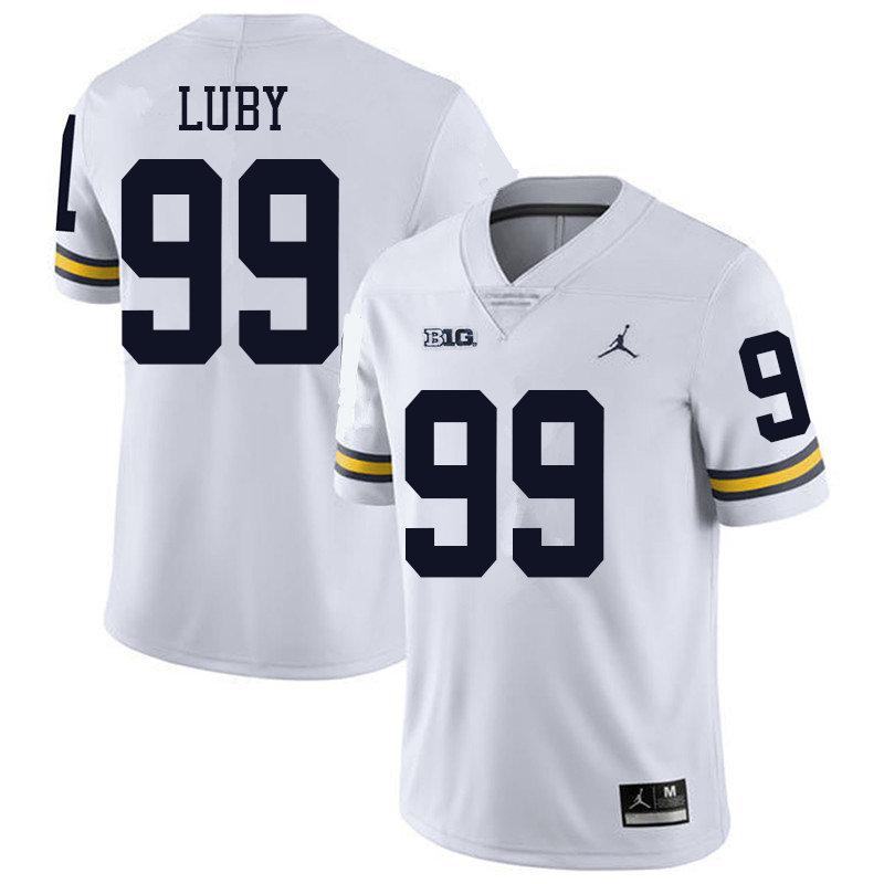 Jordan Brand Men #99 John Luby Michigan Wolverines College Football Jerseys Sale-White